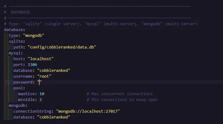 Database support